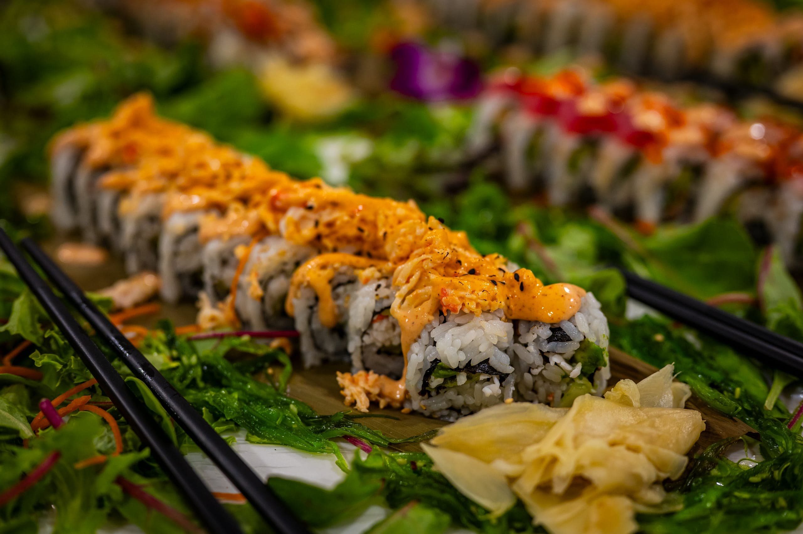 Specialty sushi from a private Sonakase event in Gainesville.