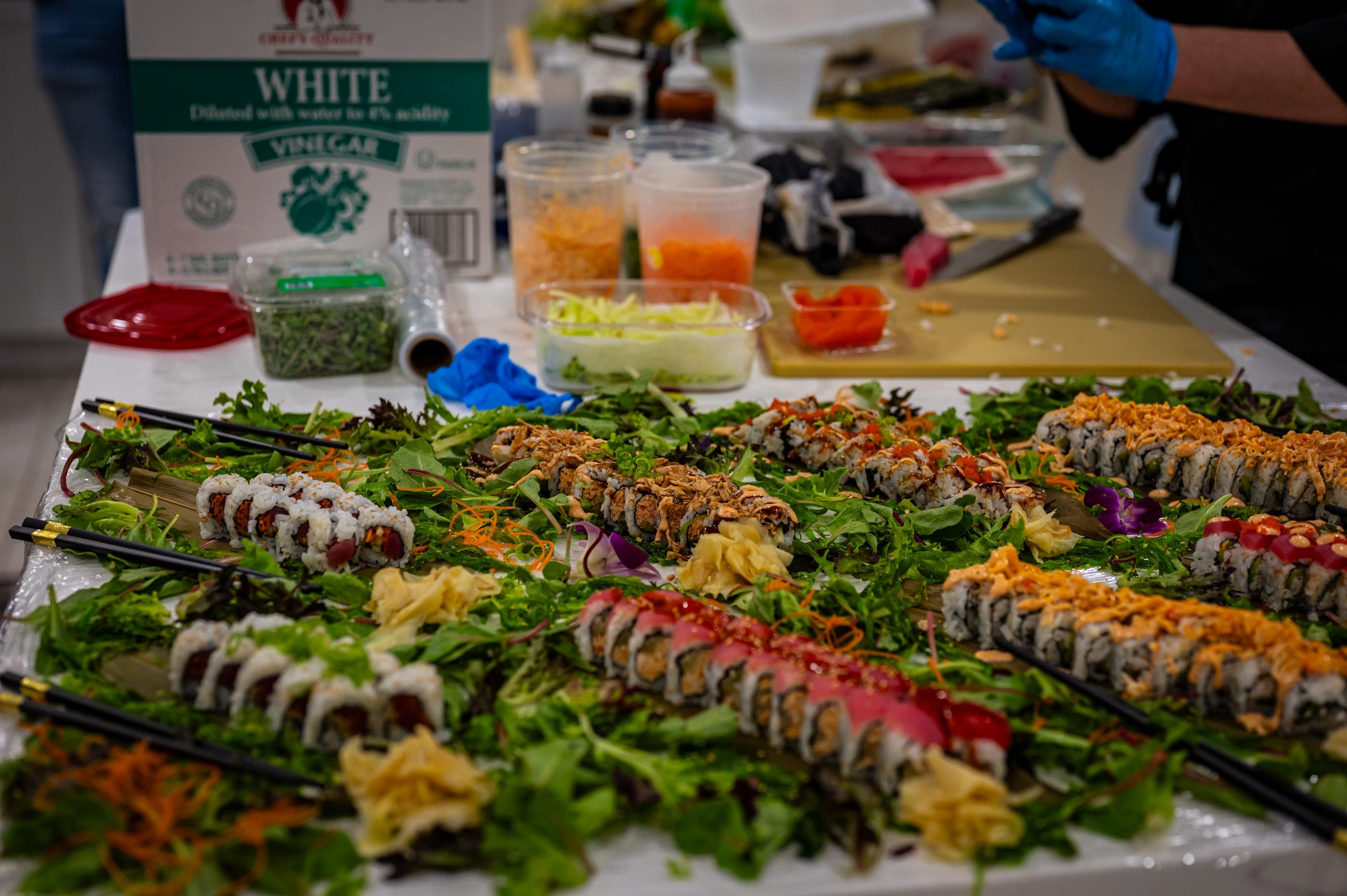 Specialty sushi from a private Sonakase event in Gainesville.