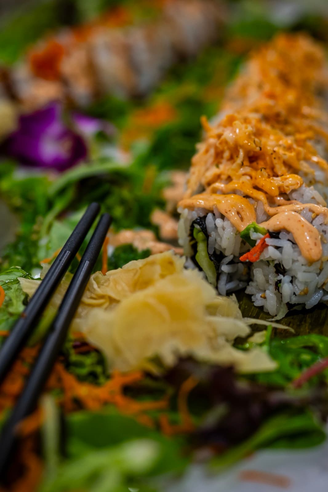 Specialty sushi from a private Sonakase event in Gainesville.